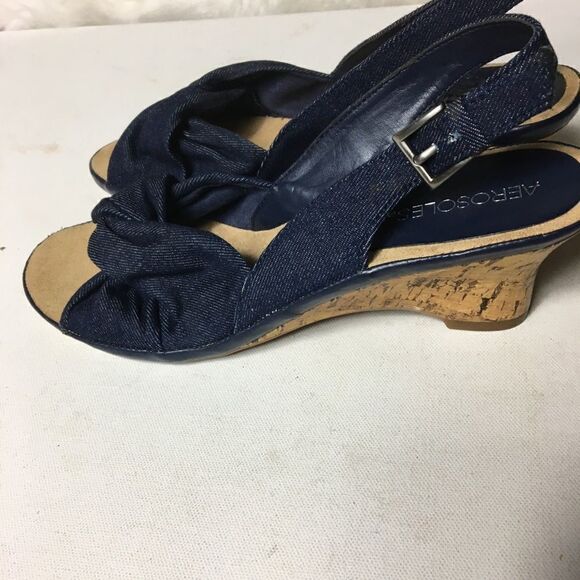 Aerosoles Bleu jeans cork wedge sandals size 9 - Picture 1 of 10